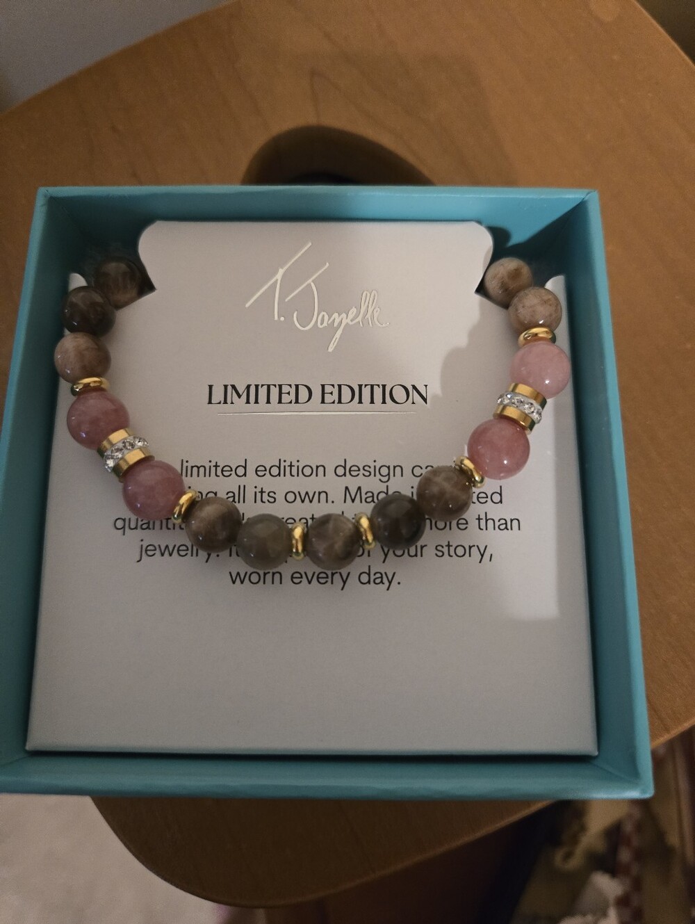 Tjazelle Pink Limited Edition Sand Moonstone & Strawberry Jade Special Bracelet